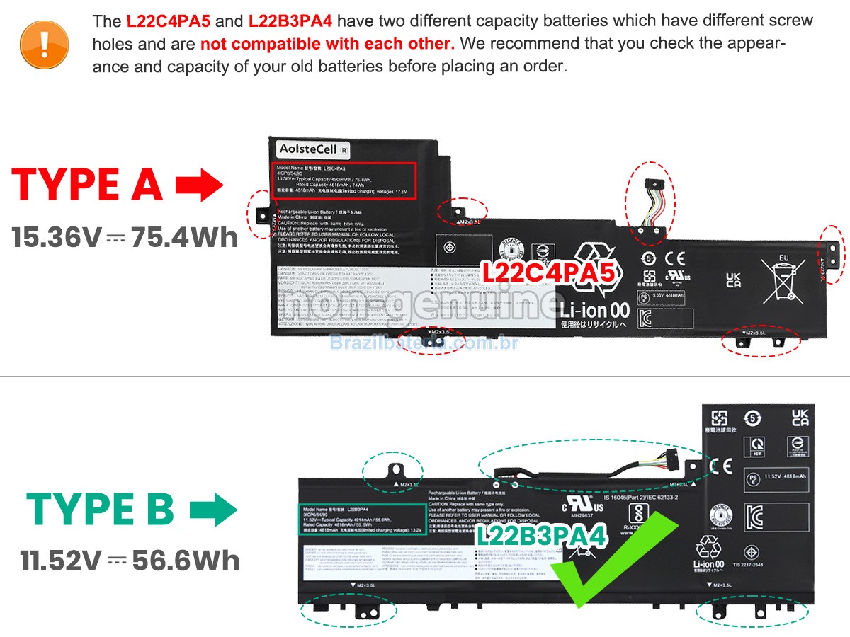 Bateria para Lenovo IdeaPad SLIM 5 16IAH8-83BG005PIV