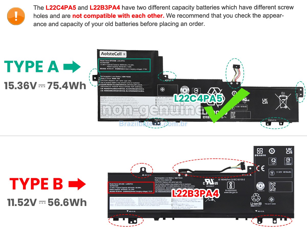 Bateria para Lenovo IdeaPad SLIM 5 16IAH8-83BG005PIV